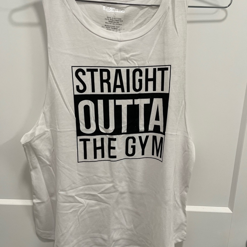White Graphic Tank Top